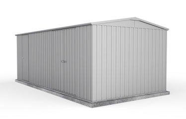 Absco 5.96mW x 3.00mD x 2.30mH Three Door Highlander Garden Shed - Zincalume - Shed City